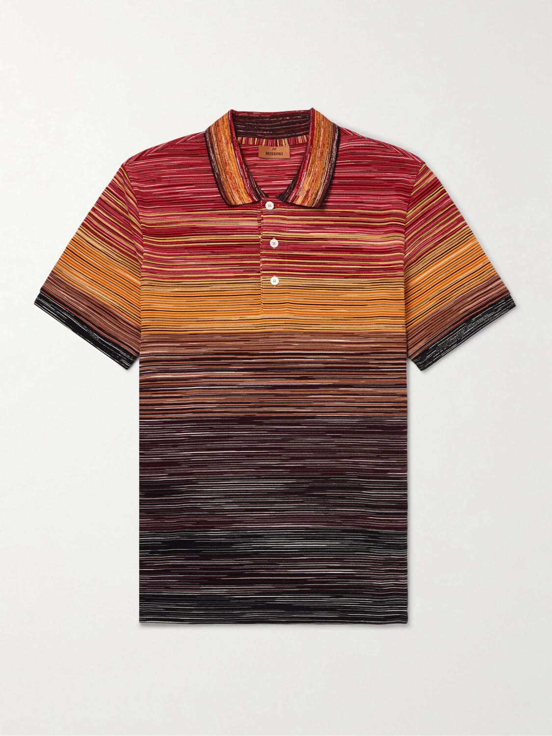 

Полосатая рубашка поло из хлопкового пике космического крашения MISSONI, апельсиновый