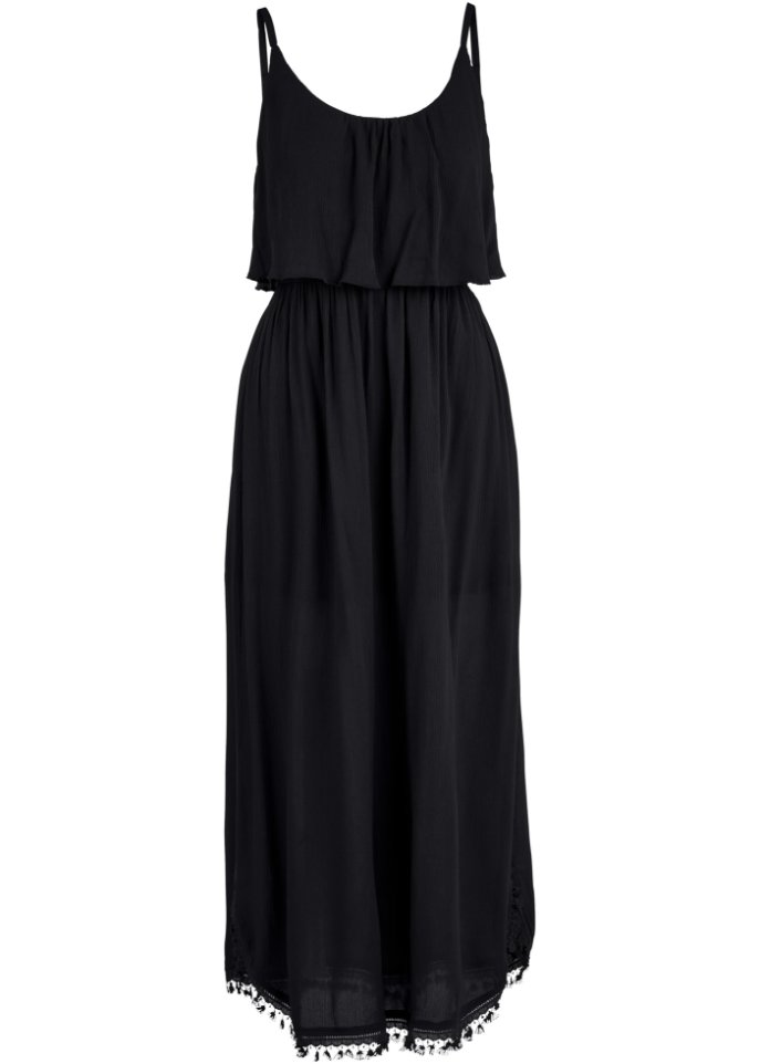 Платье миди с воланами Bodyflirt, черный платье расклешенное с воланами без рукавов 42 синий