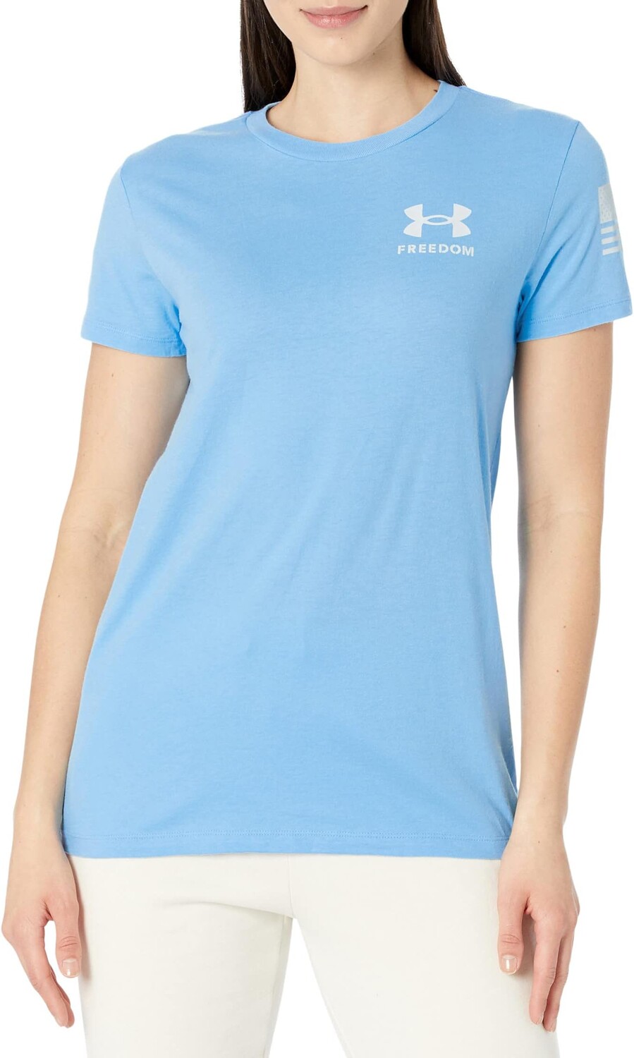 

Новая футболка со знаменем свободы Under Armour, цвет Carolina Blue/Halo Gray