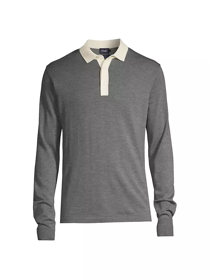 Вязаный шерстяной свитер-поло для регби Drake'S, серый мягкая игрушка sterntaler цвет melange ecru