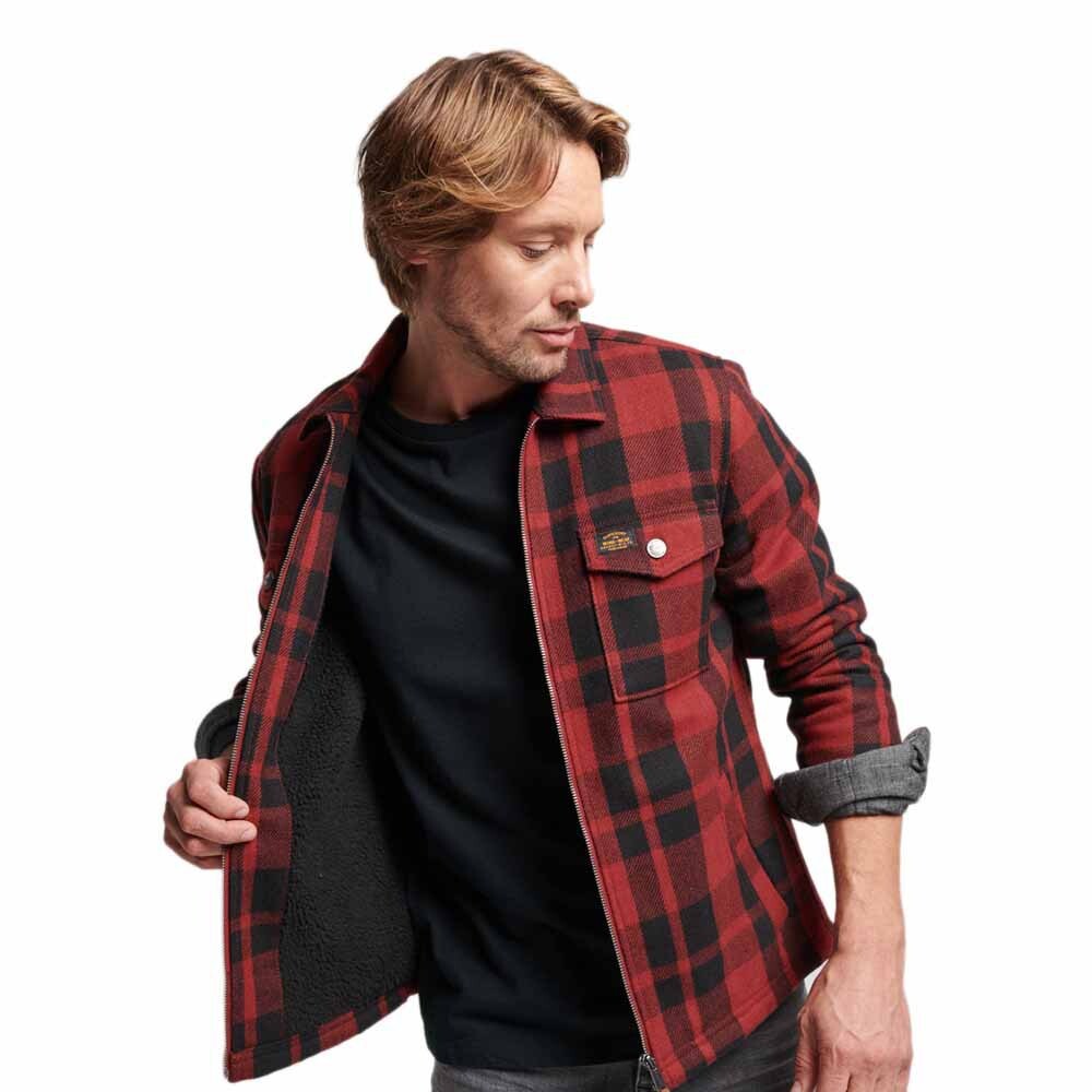 

Рубашка Superdry Vintage Wool Zip Through, красный