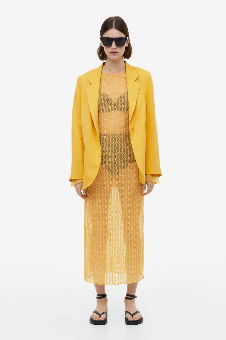 цена Кружевное платье H&M, желтый