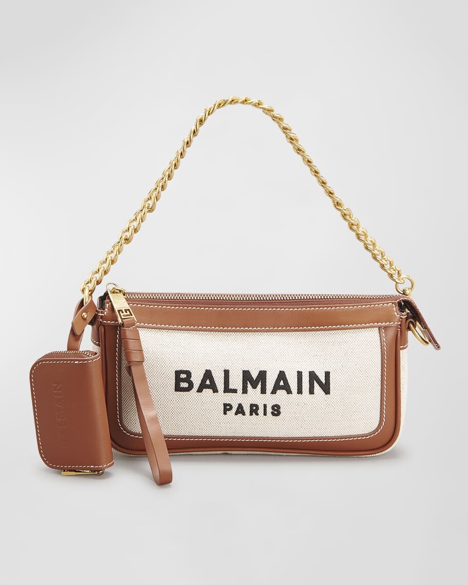 

Сумка через плечо из ткани с армейским логотипом B Balmain