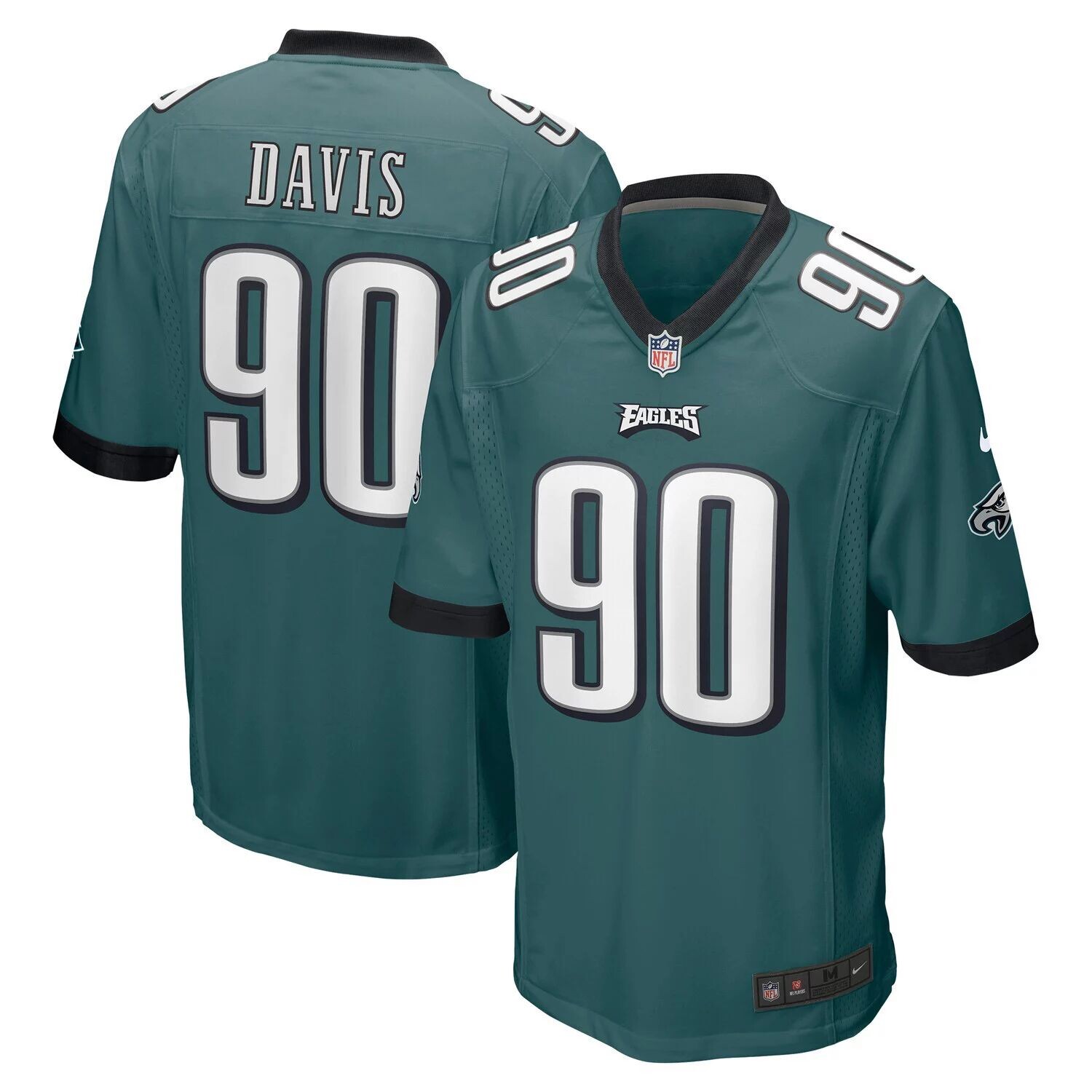 

Мужская футболка Jordan Davis Midnight Green Philadelphia Eagles драфта НФЛ 2022 года, выбранная в первом раунде Nike