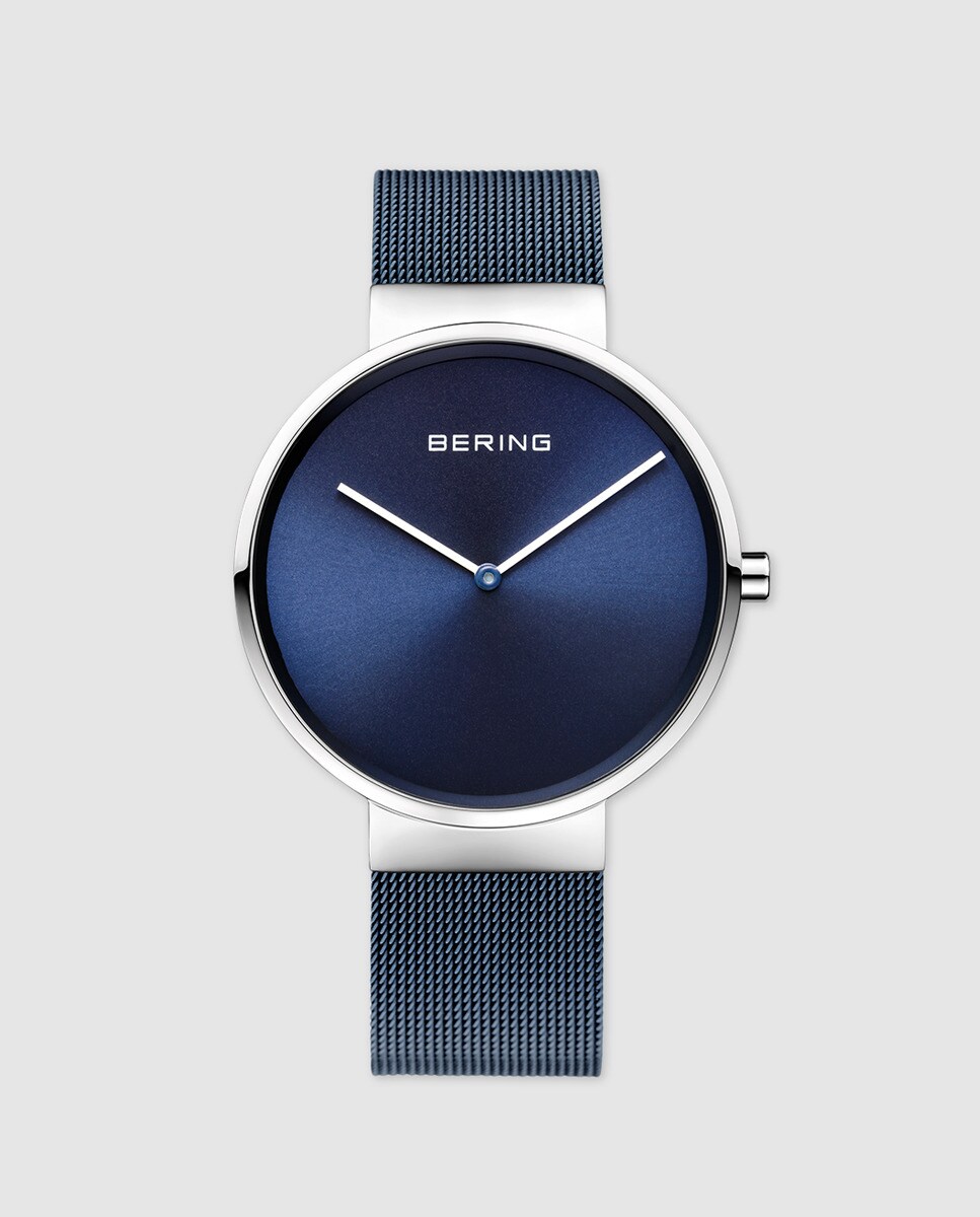 Bering 14539-307 Классические женские часы из стали Bering, синий комплект цепь с браслетом стальная цепочка стальной браслет