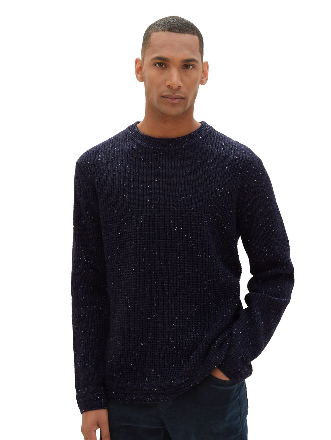 Пуловер Tom Tailor NEP STRUCTURED, синий пуловер tom tailor denim structured doublelayer синий