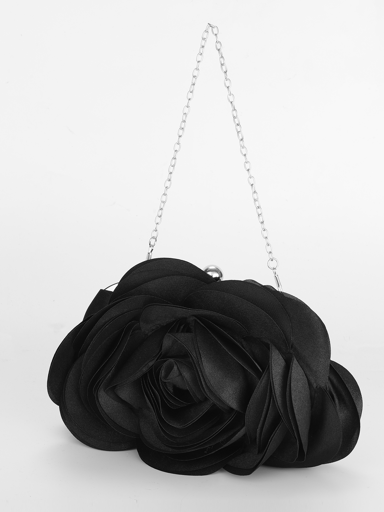 Вечерняя сумка с цветочным принтом, черный фото