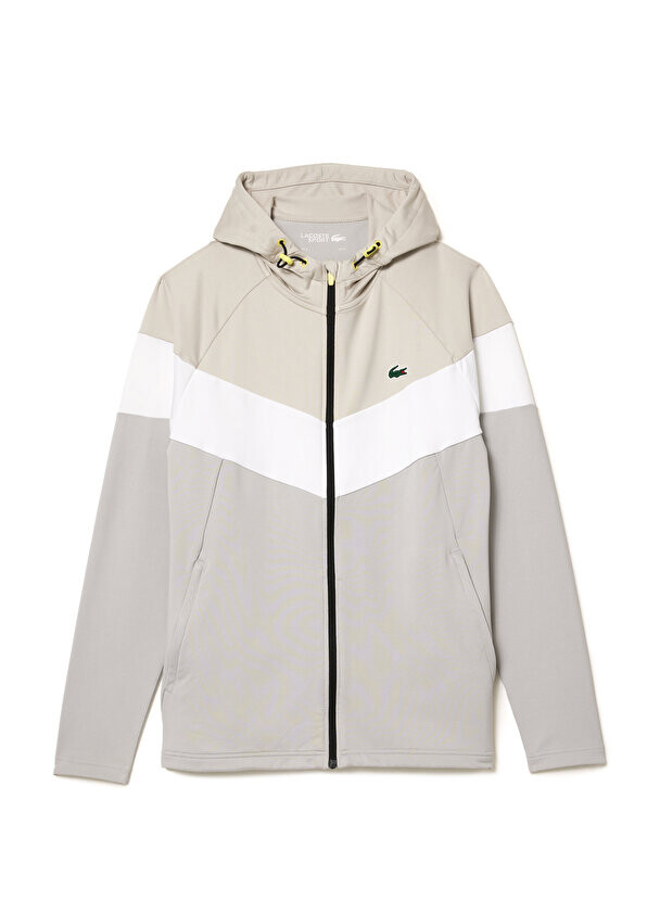 

Серая мужская толстовка active с капюшоном и цветными блоками Lacoste, Серый