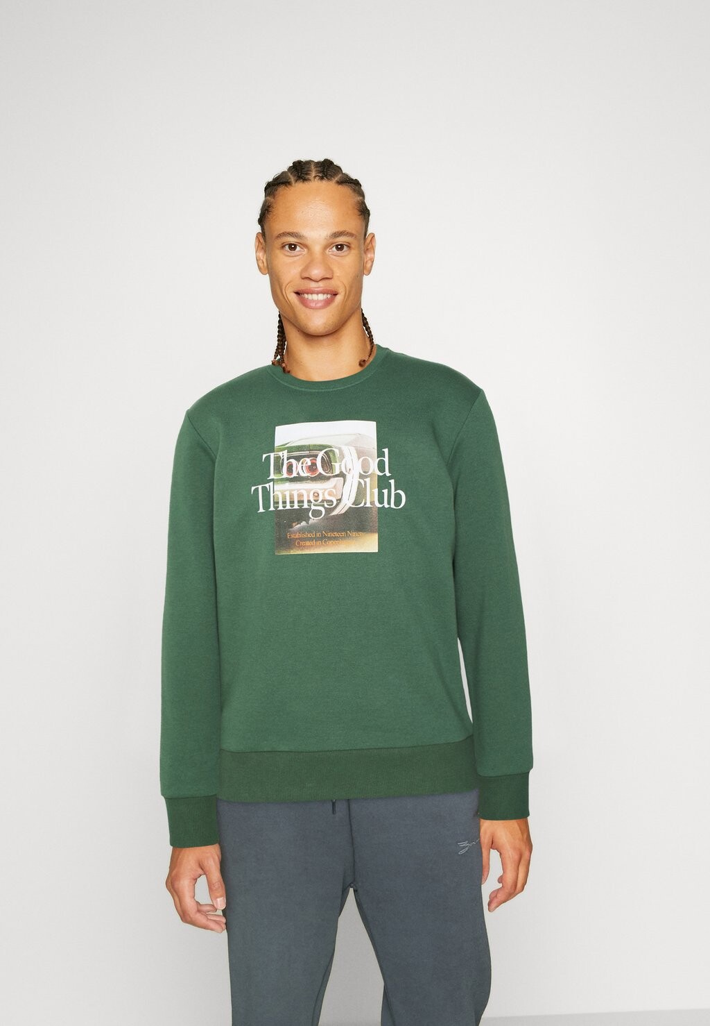 

Толстовка Jack & Jones Jorharlow Crew Neck, зеленый треккинг