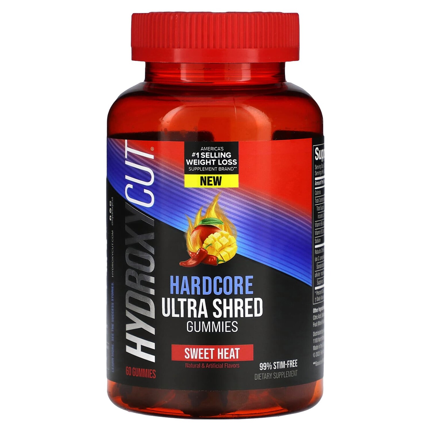 

Hardcore Ultra Shred Gummies, Sweet Heat, 60 жевательных таблеток, Hydroxycut