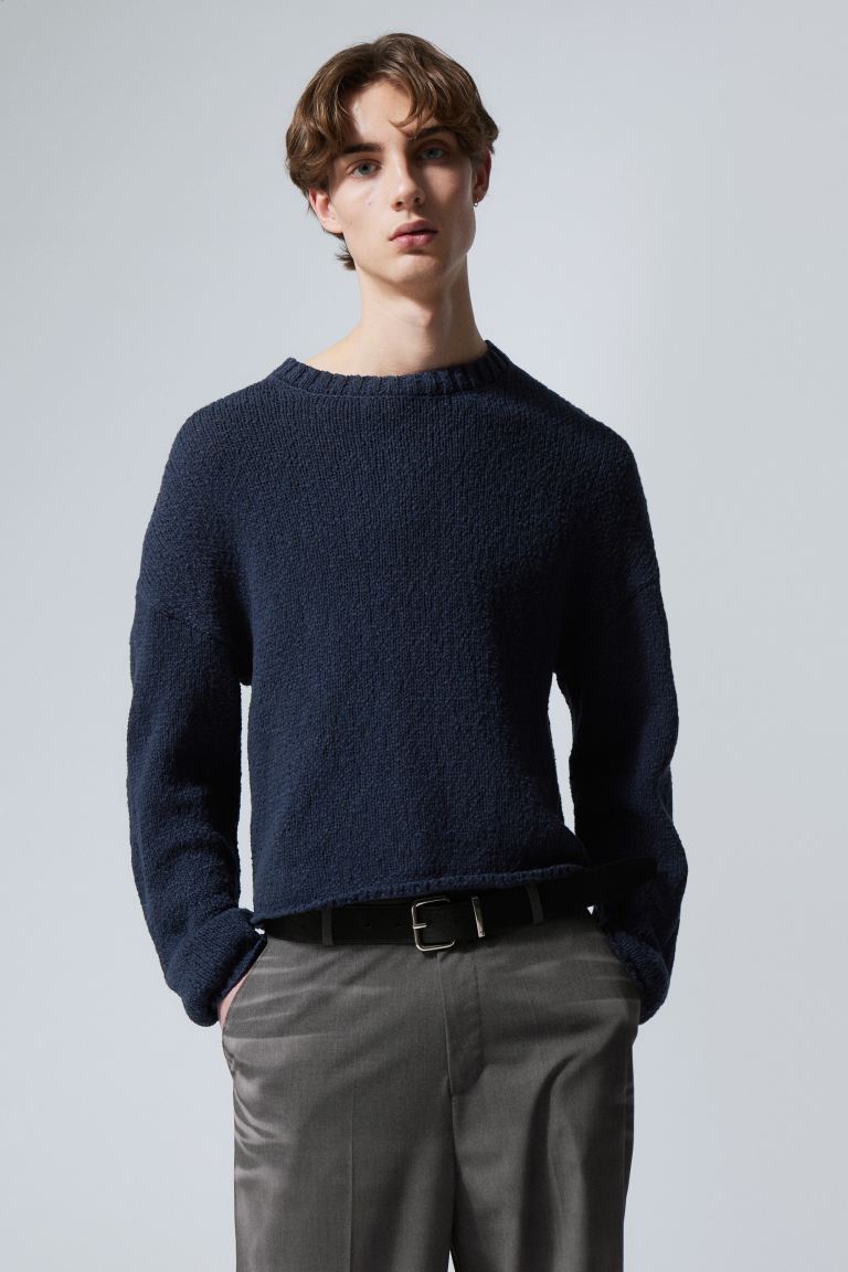 Короткий свитер из плотной вязки Weekday, синий