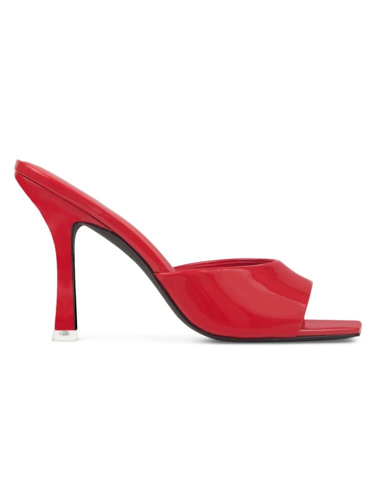 

Сандалии Victoria на шпильке без шнуровки Black Suede Studio, цвет Flame Scarlet