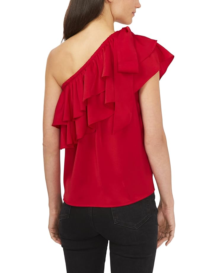 цена Блуза CeCe One Shoulder Ruffled Blouse, цвет Luminous Red