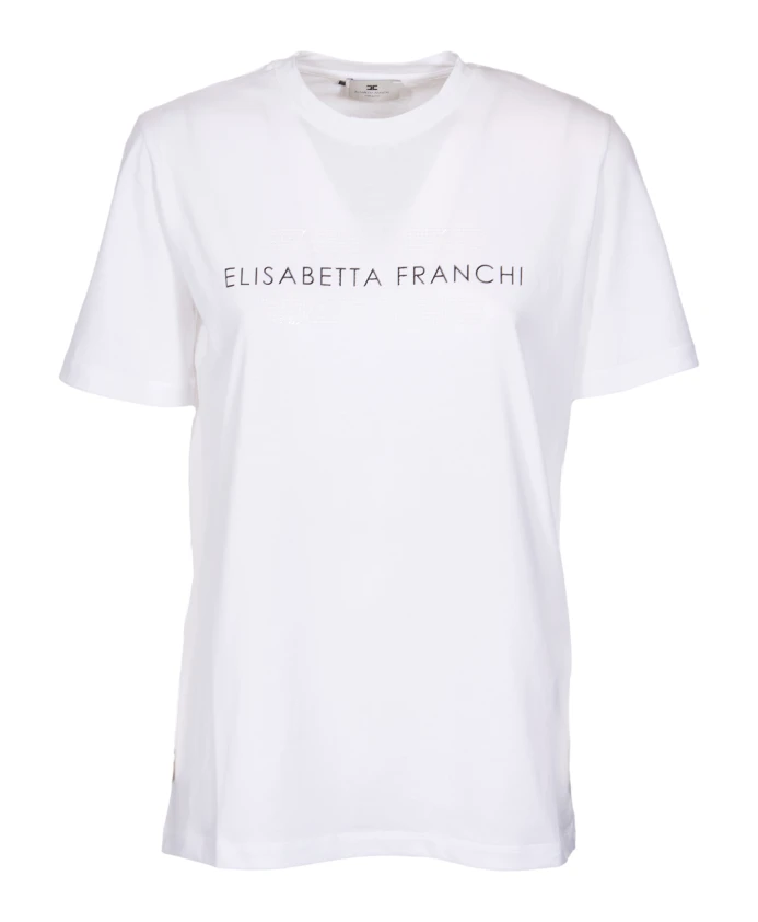 

Хлопковая футболка с логотипом Elisabetta Franchi, белый