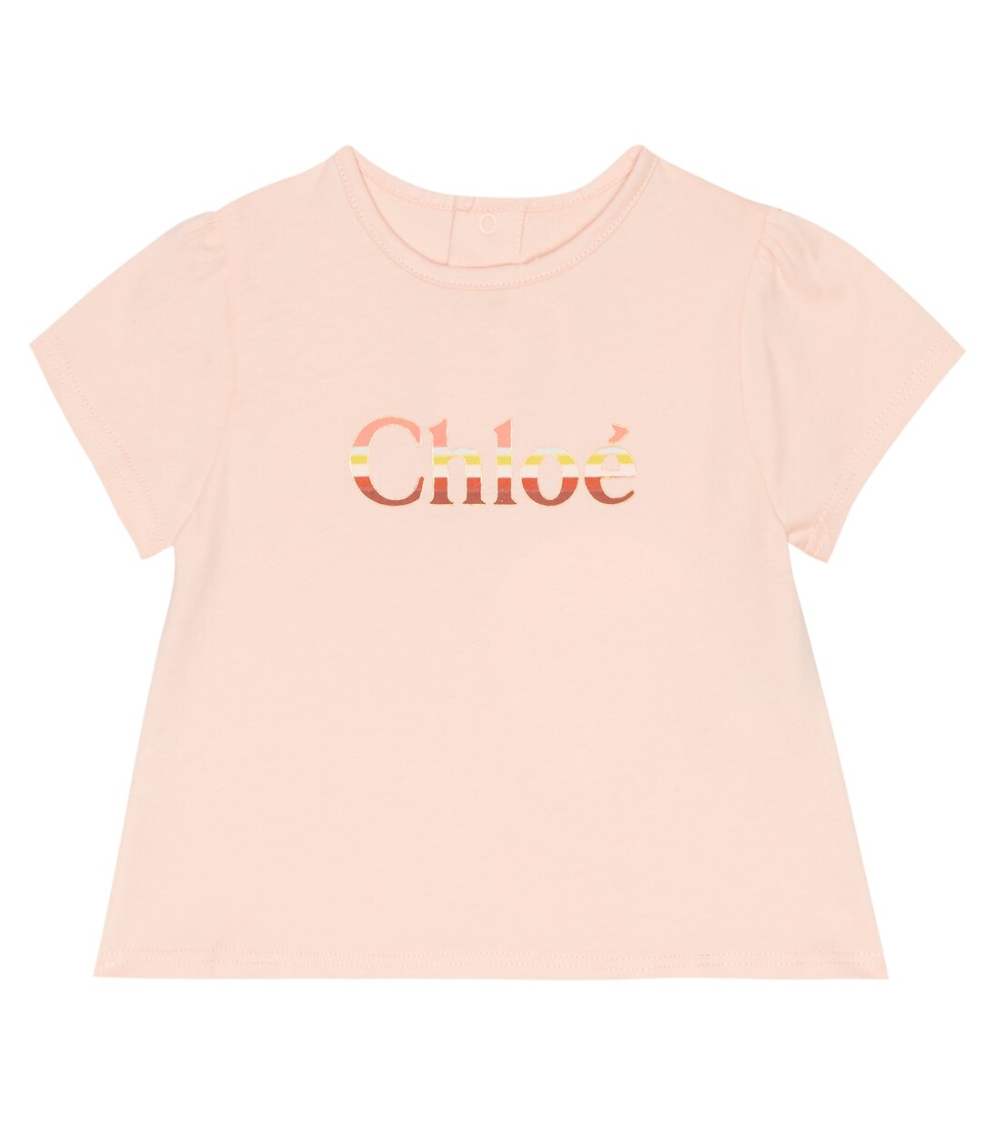 

Хлопковая футболка с детским принтом Chloé Kids, розовый