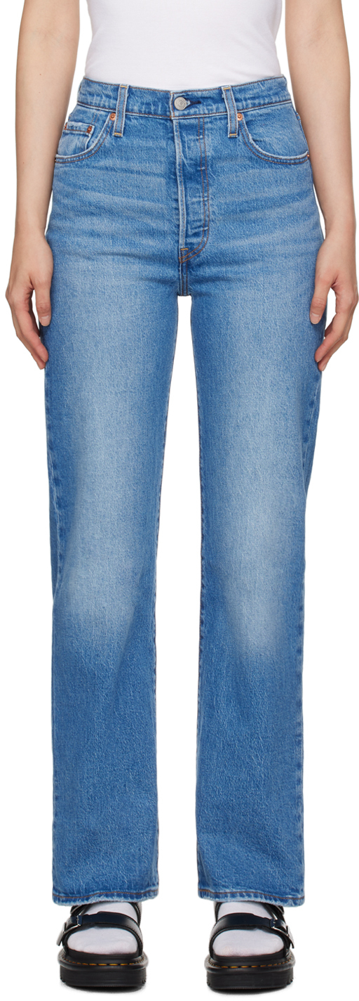Синие джинсы в полный рост с рельефной клеткой Levi'S, цвет Dance around