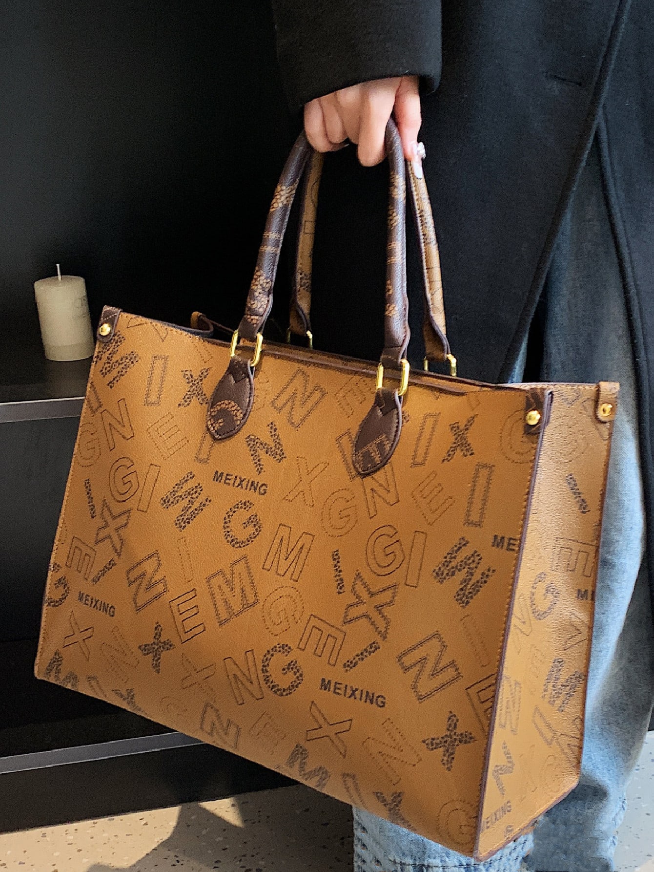Французская модная классическая дорожная сумка для покупок с двойным блоком, многоцветный