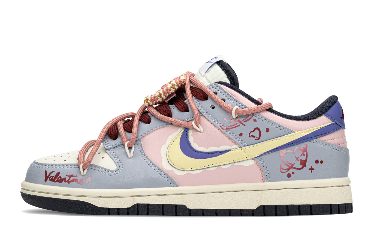 

Кроссовки Nike Dunk Skateboarding Shoes Women's Low-top Yellow/blue/pink, желтый