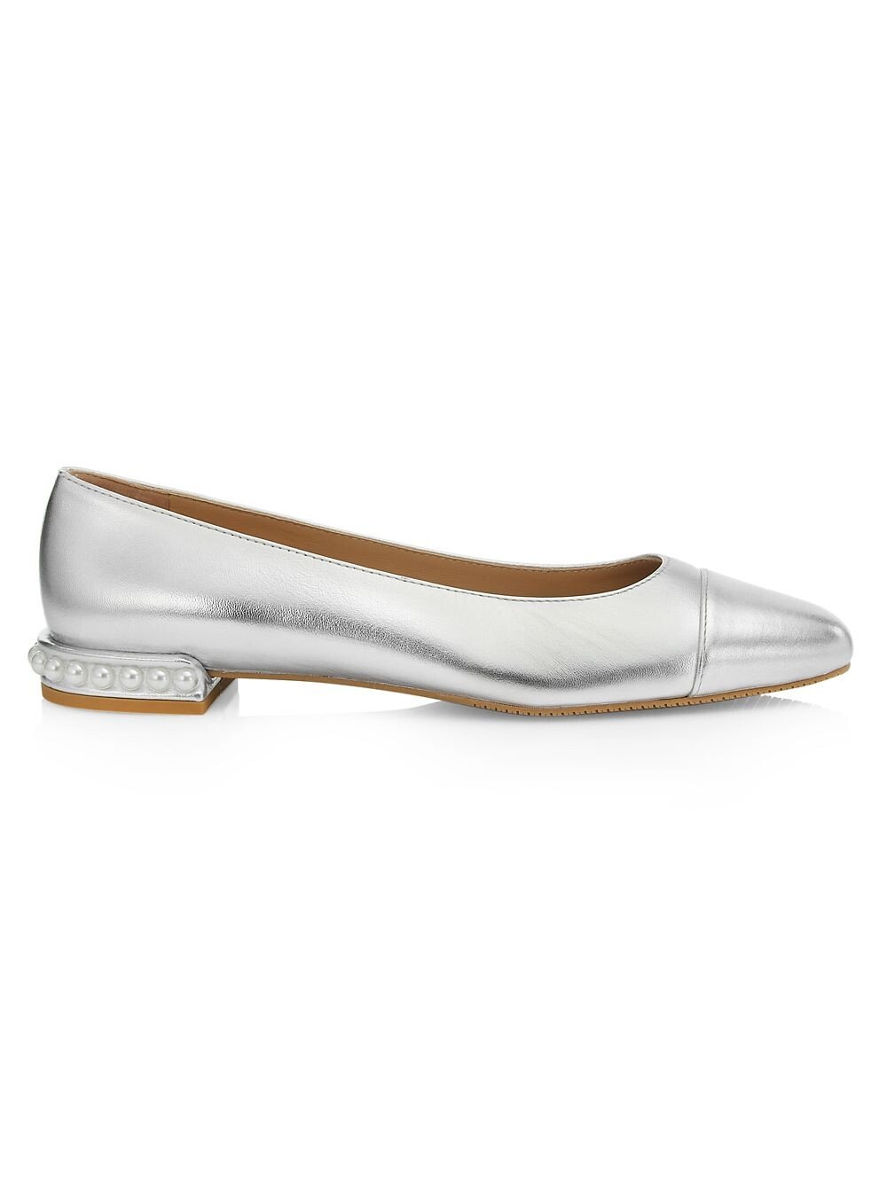 

Металлизированные кожаные балетки Stuart Weitzman, серебряный