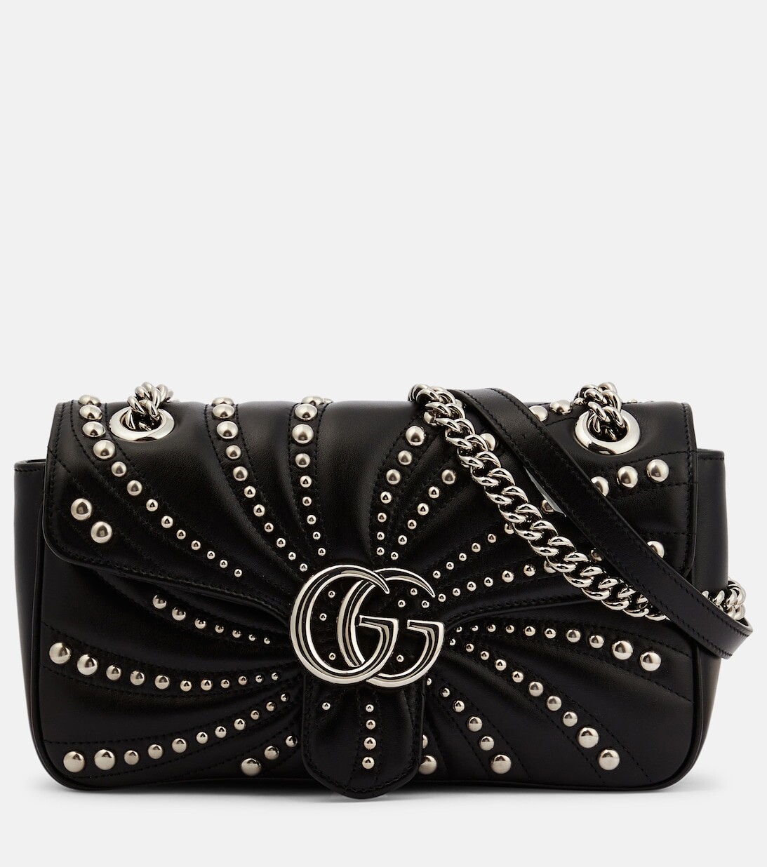 

Маленькая кожаная сумка через плечо GG Marmont Gucci, черный