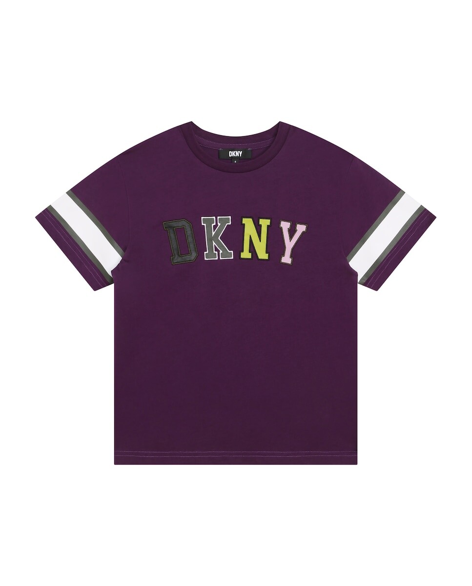 

Футболка для мальчика с короткими рукавами и логотипом спереди DKNY, фиолетовый