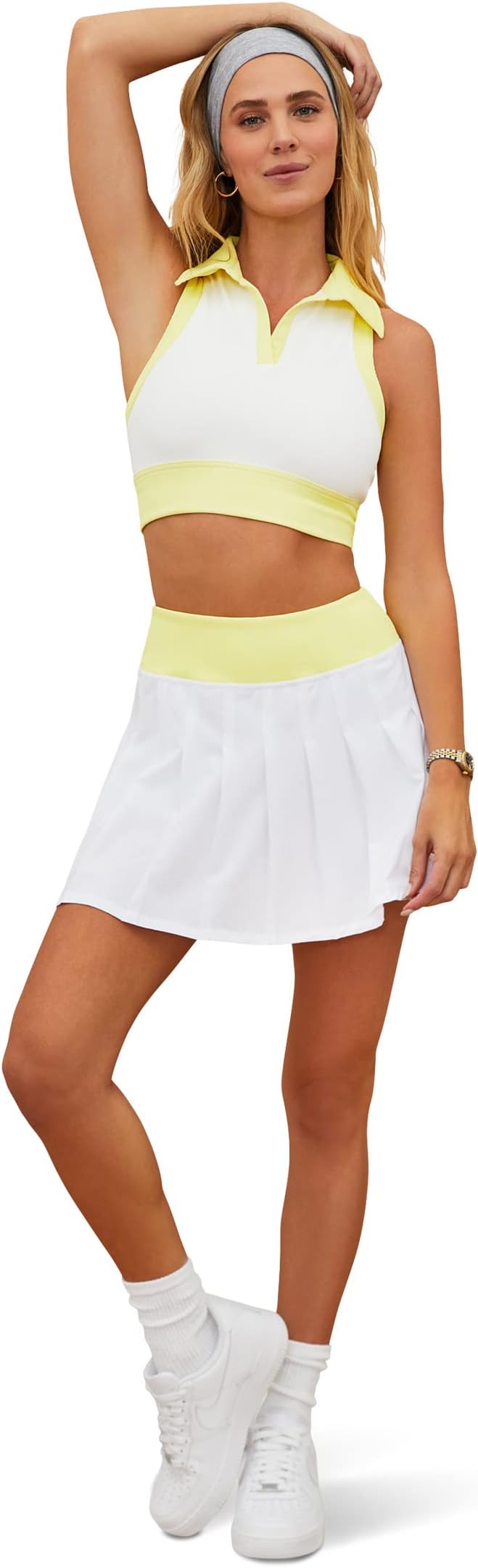 цена Теннисная юбка-накидка Beach Riot, цвет White Lemon Color-Block