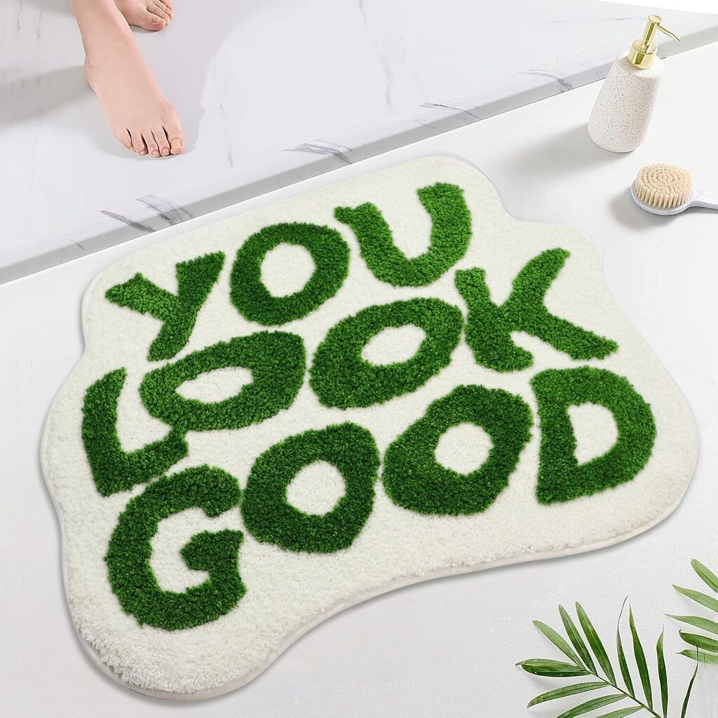 

Коврик для ванной You Look Good, коврик для двери, персонализированный забавный коврик, впитывающий коврик для ванной, моющийся коврик для ванной комнаты, 64x54 см (зеленый) yozhiqu