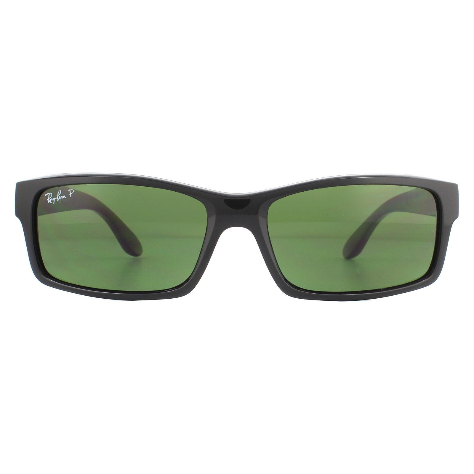 Прямоугольные черные зеленые поляризованные солнцезащитные очки Ray-Ban, черный солнцезащитные очки gg0926s 005 черные зеленые поляризованные gucci черный