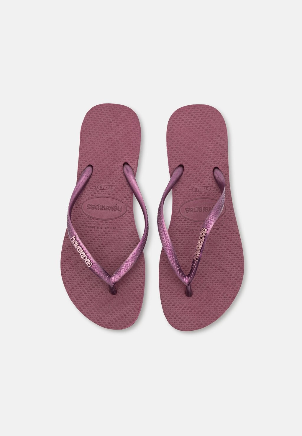 

Шлепанцы SLIM LOGO METALLIC Havaianas, цвет purple soil