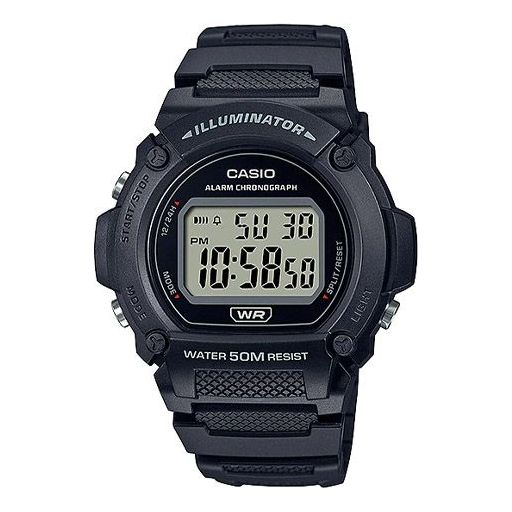 Часы CASIO Waterproof Quartz Sports Mens Black Digital, черный