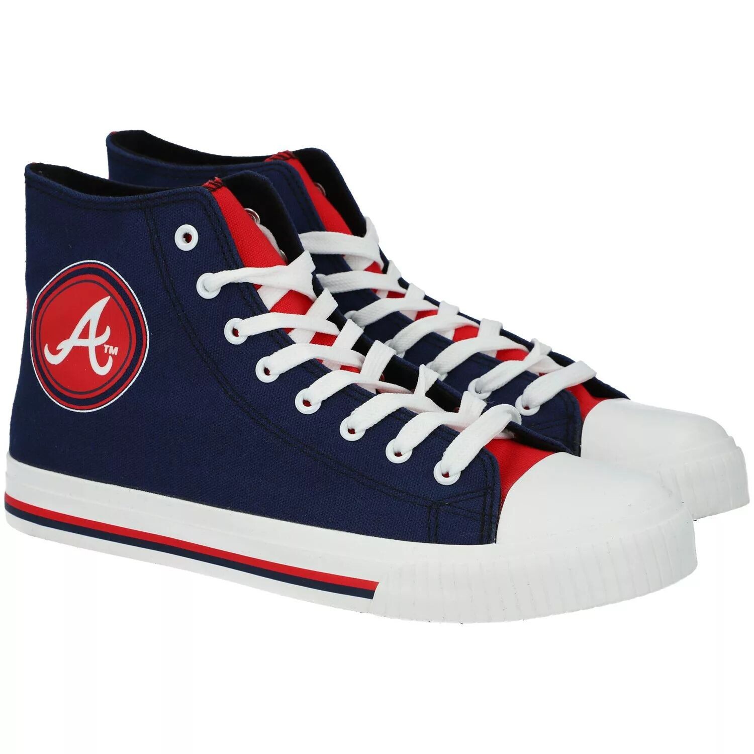

Мужские высокие парусиновые кроссовки FOCO Atlanta Braves