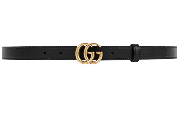 

Ремень Gucci Double G кожаный со старинной латунной пряжкой, черный
