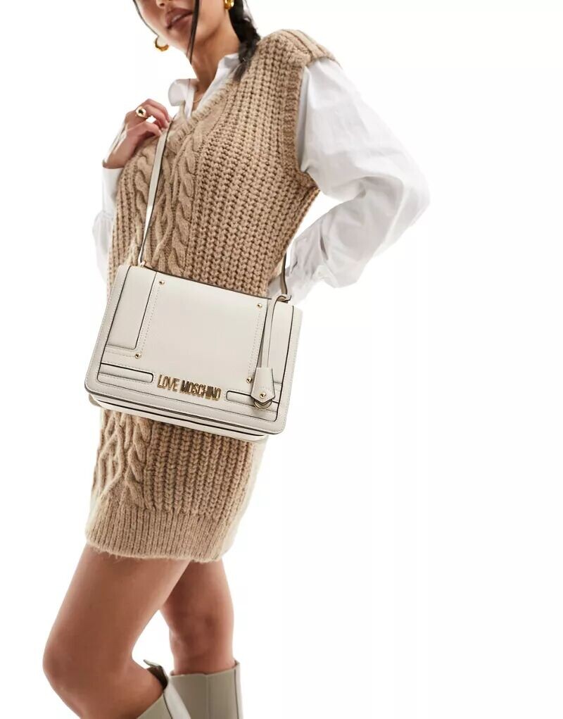 

Белая сумка через плечо Love Moschino