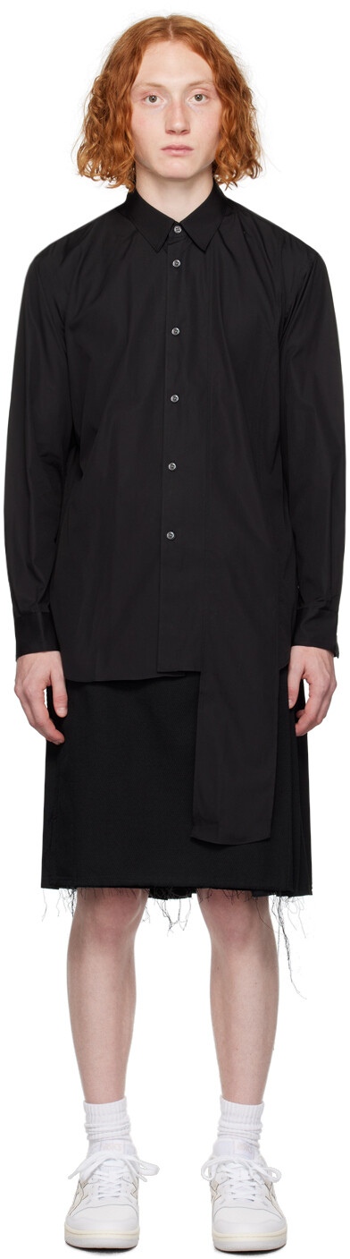 

Черная рубашка с асимметричным подолом Comme des Garçons