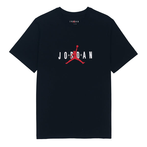 Футболка Air Jordan Alphabet Flying Man Logo Printing Round Neck Casual Short Sleeve Black, черный шорты men s jordan flying man logo shorts black dv5028 010 черный