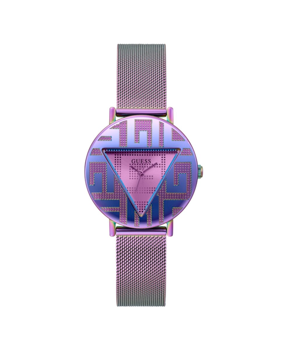 цена Культовые женские часы GW0479L1 из стали с сиреневым ремешком Guess, фиолетовый