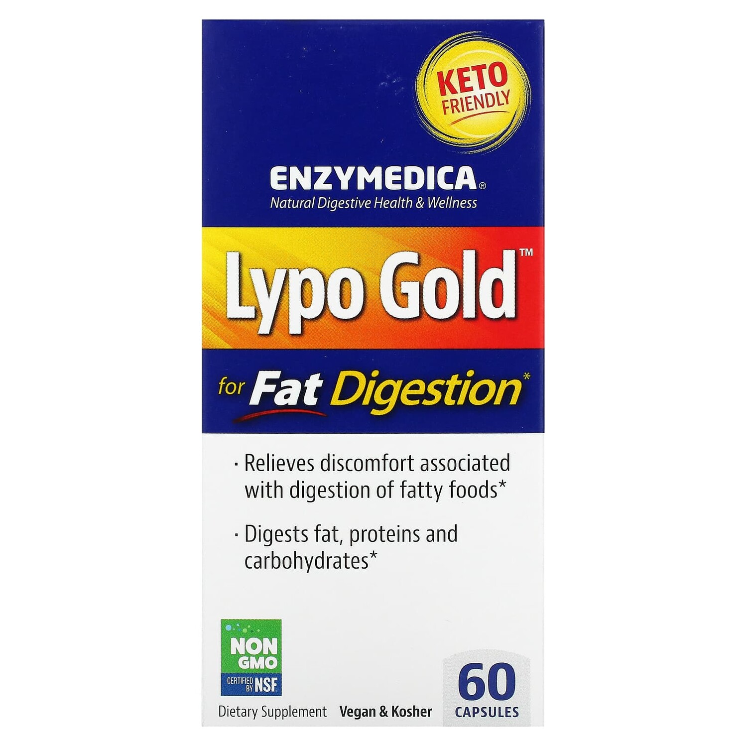 

Lypo Gold, для усвоения жиров, 60 капсул, Enzymedica