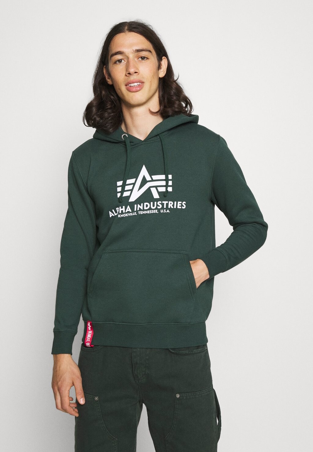 

Толстовка с капюшоном Alpha Industries, темно-зеленый