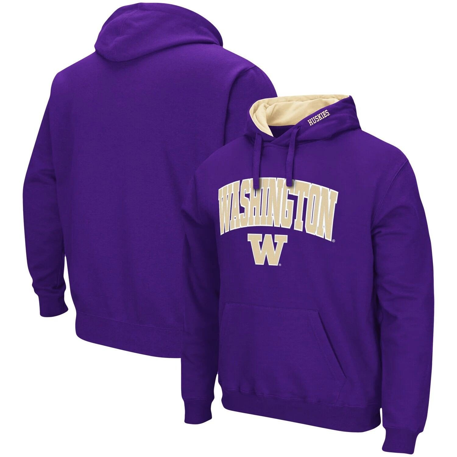 

Мужской фиолетовый пуловер с капюшоном Washington Huskies Arch & Logo 3.0 Colosseum