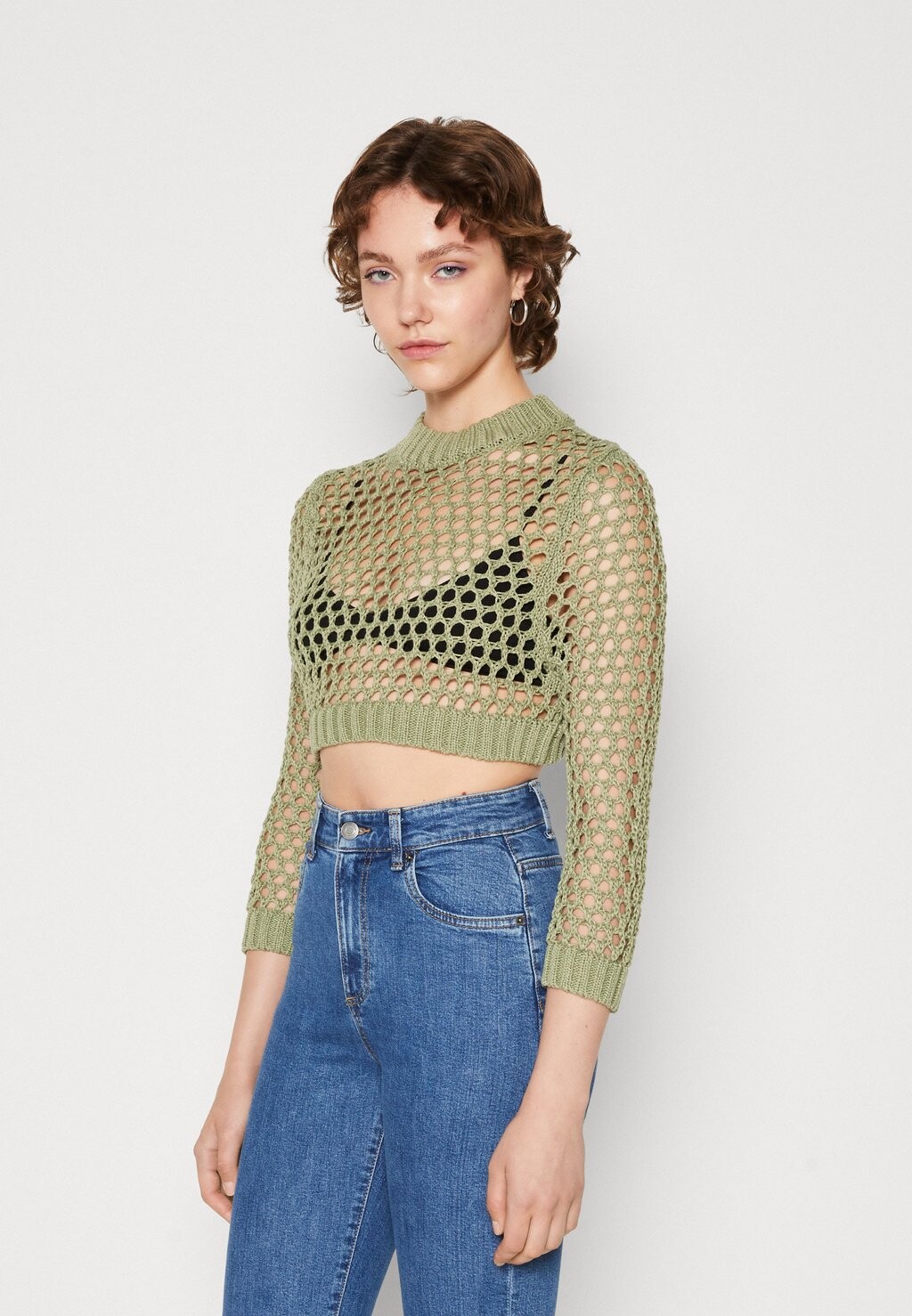 Свитшот Cotton On OPEN CROP, цвет cool khaki