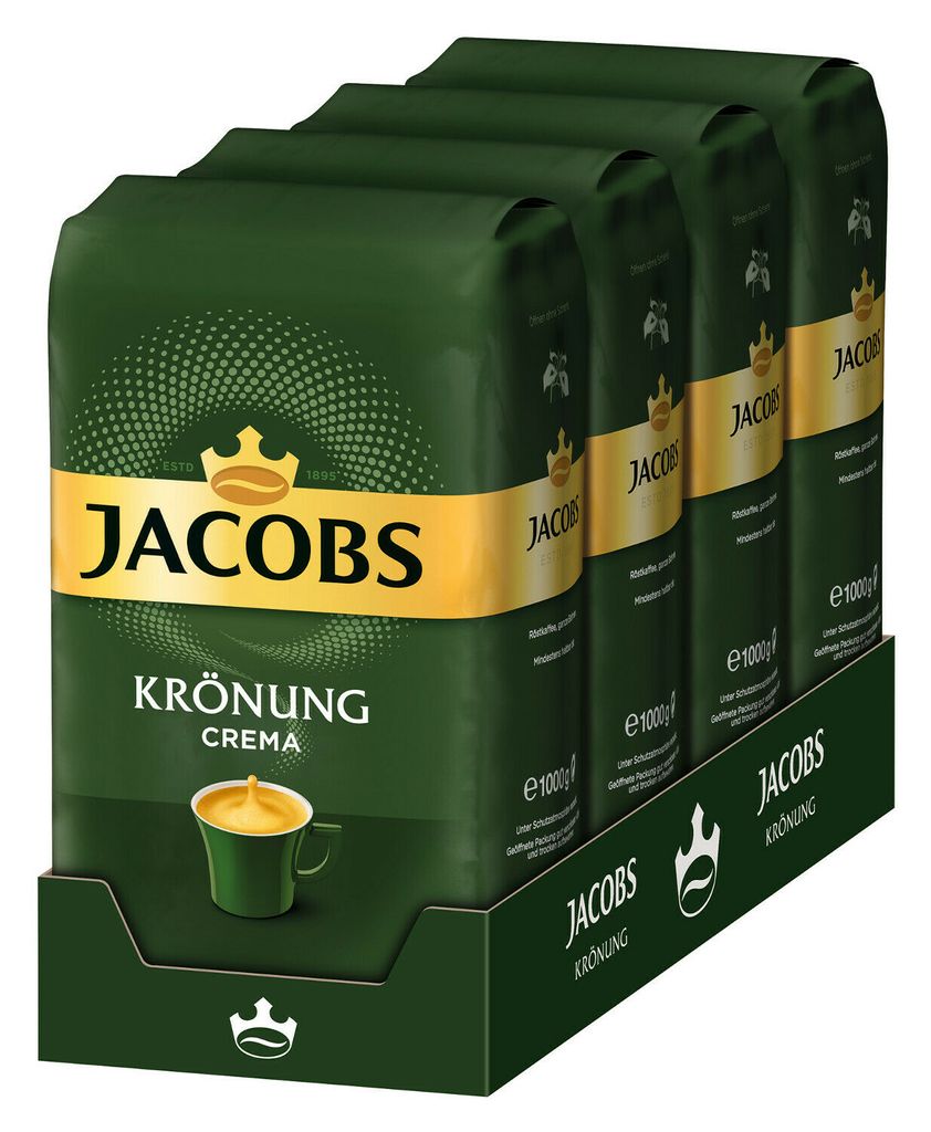 

JACOBS Krönung Crema Coffee Цельные зерна 4 х 1 кг кофейных зерен