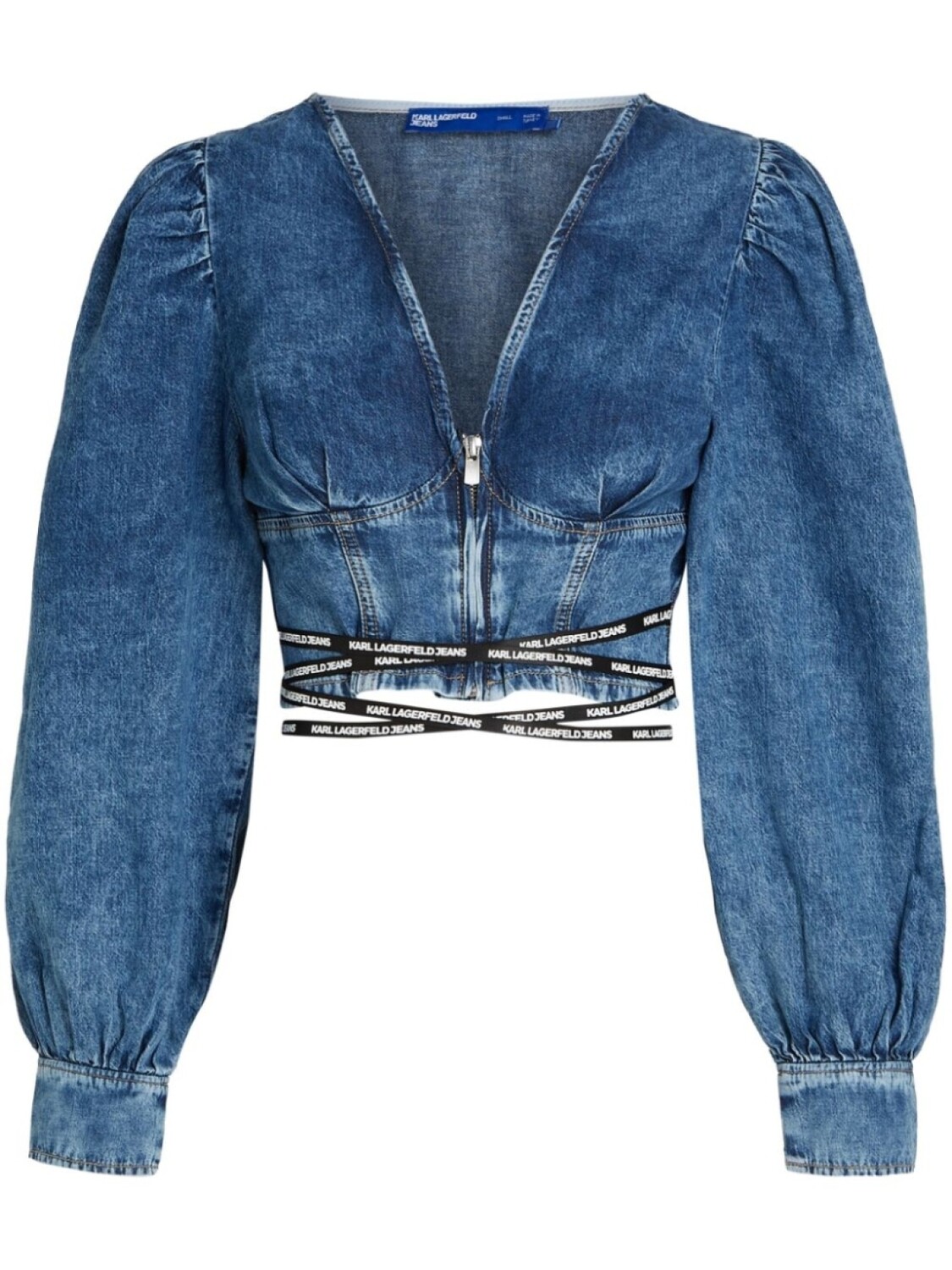 

Karl Lagerfeld Jeans укороченная джинсовая блузка с V-образным вырезом, синий