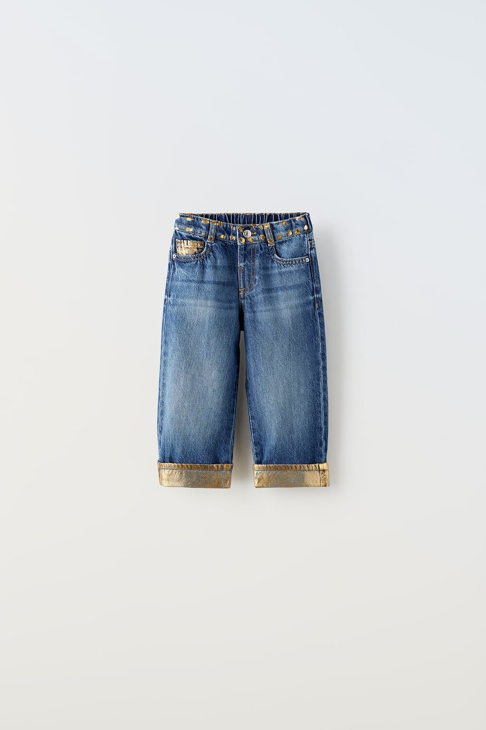 

Широкие брюки из денима ZARA, синий