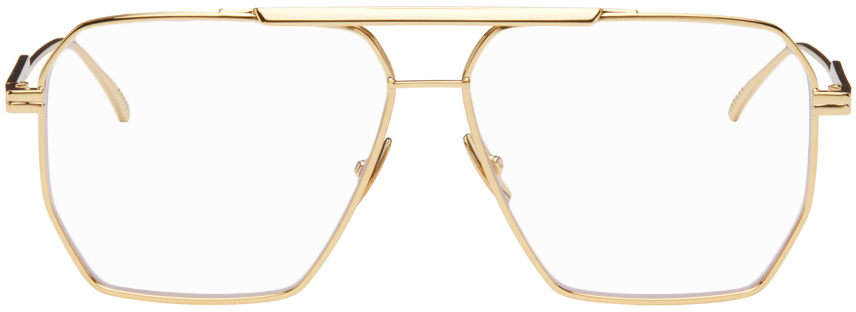 цена Золотые очки-авиаторы Bottega Veneta