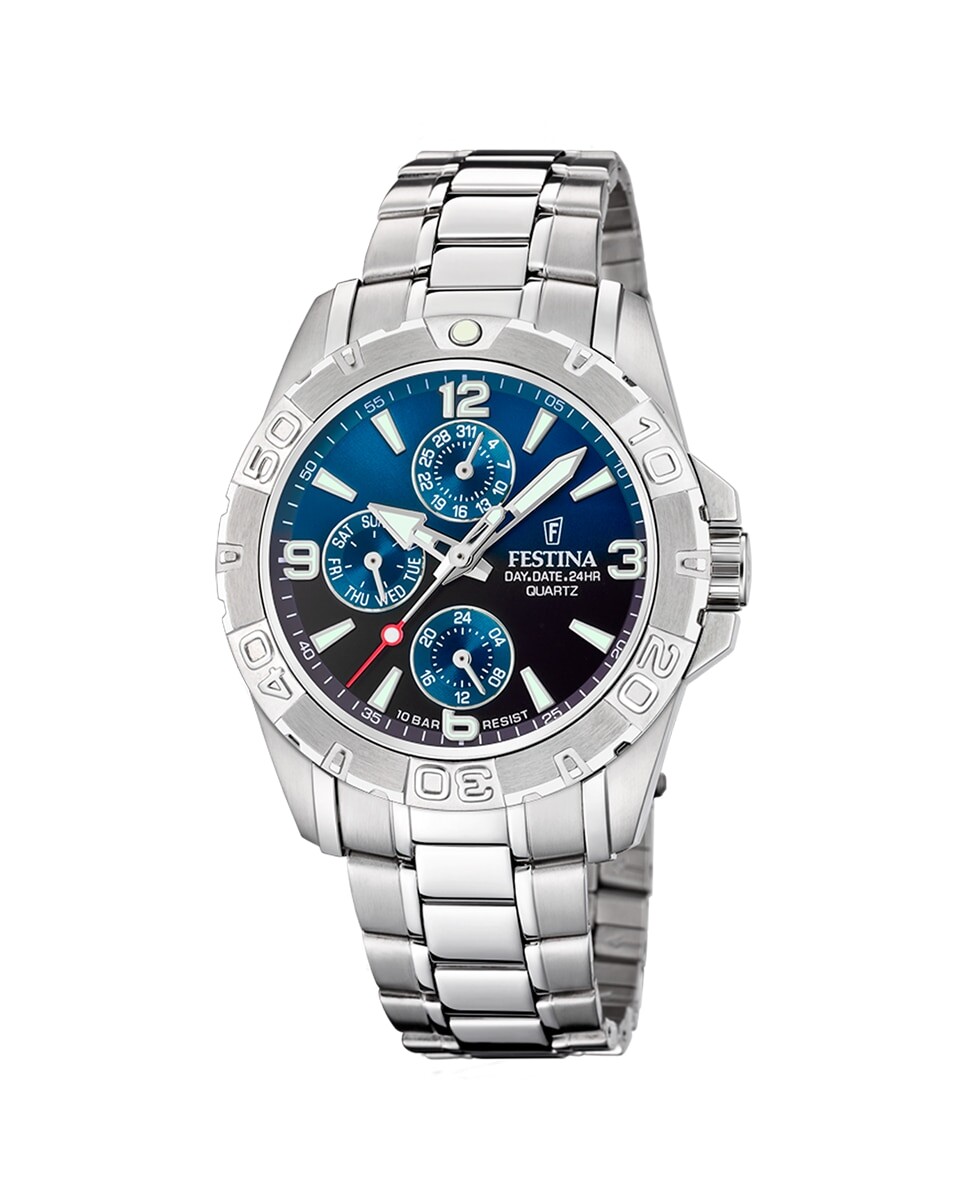 

Мужские часы F20666/2 Многофункциональные серебристая сталь Festina, серебро