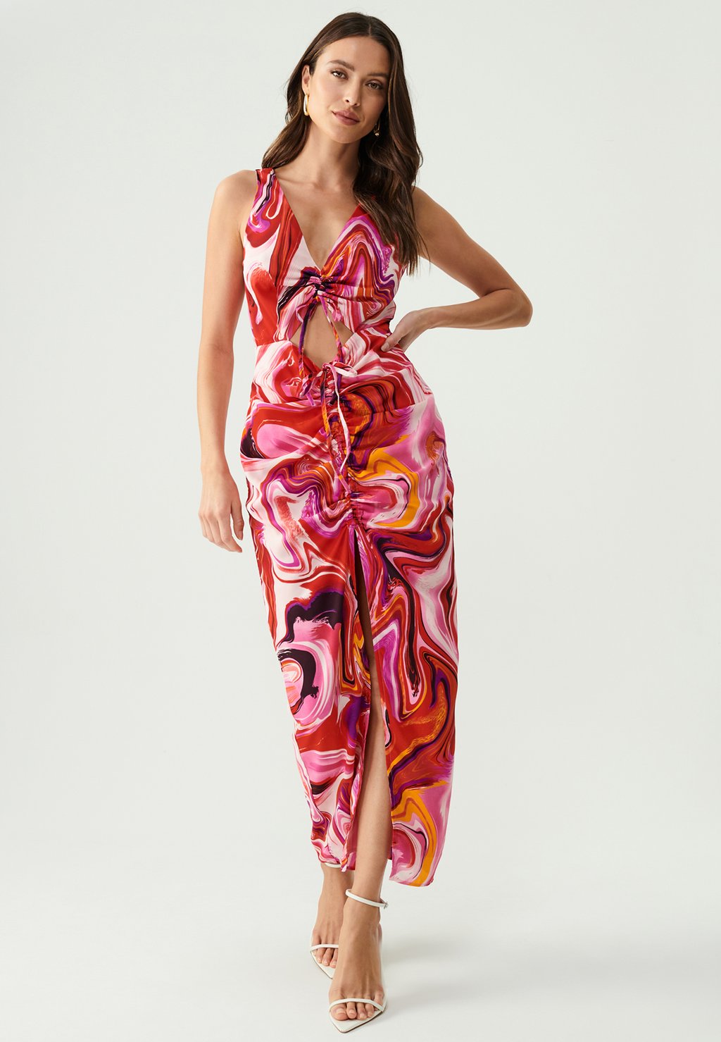 Платье макси TUCKER BWLDR, цвет berry marble swirl print