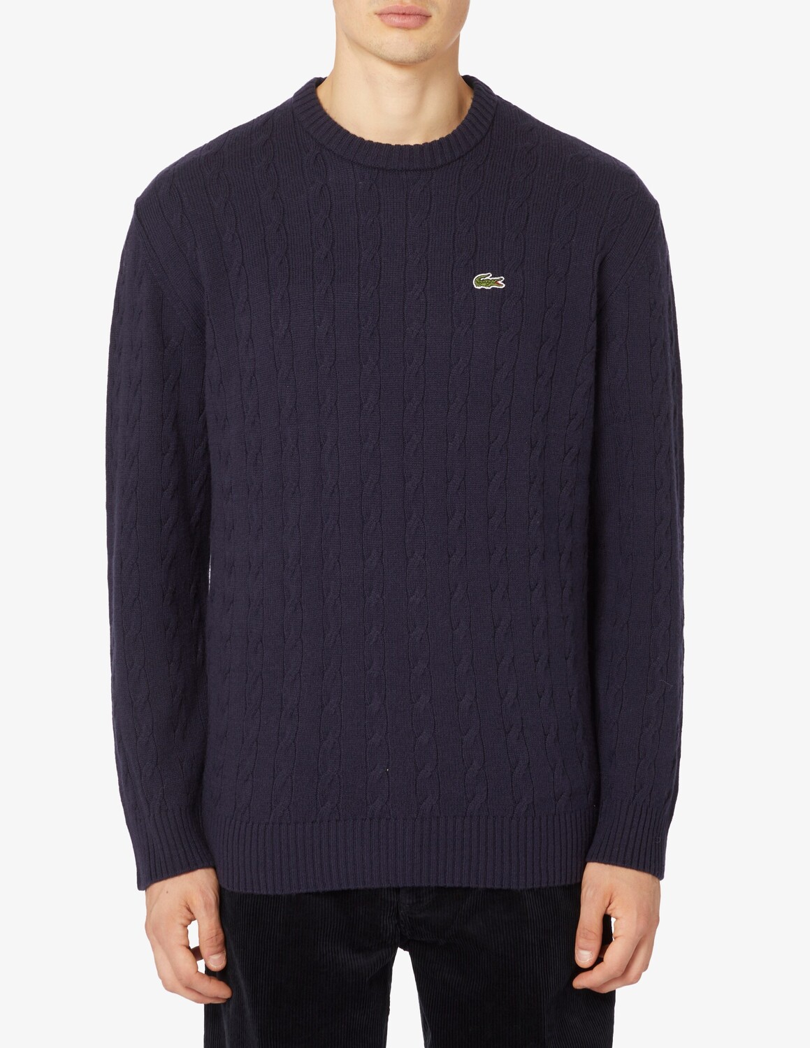 

Шерстяной джемпер с круглым вырезом Lacoste, синий