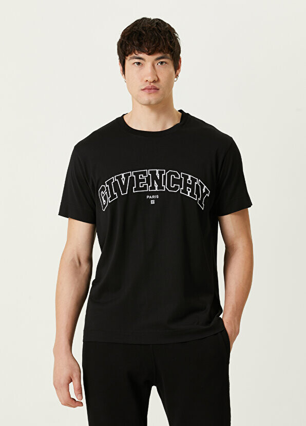 

Черная футболка с вышитым логотипом Givenchy, Черный