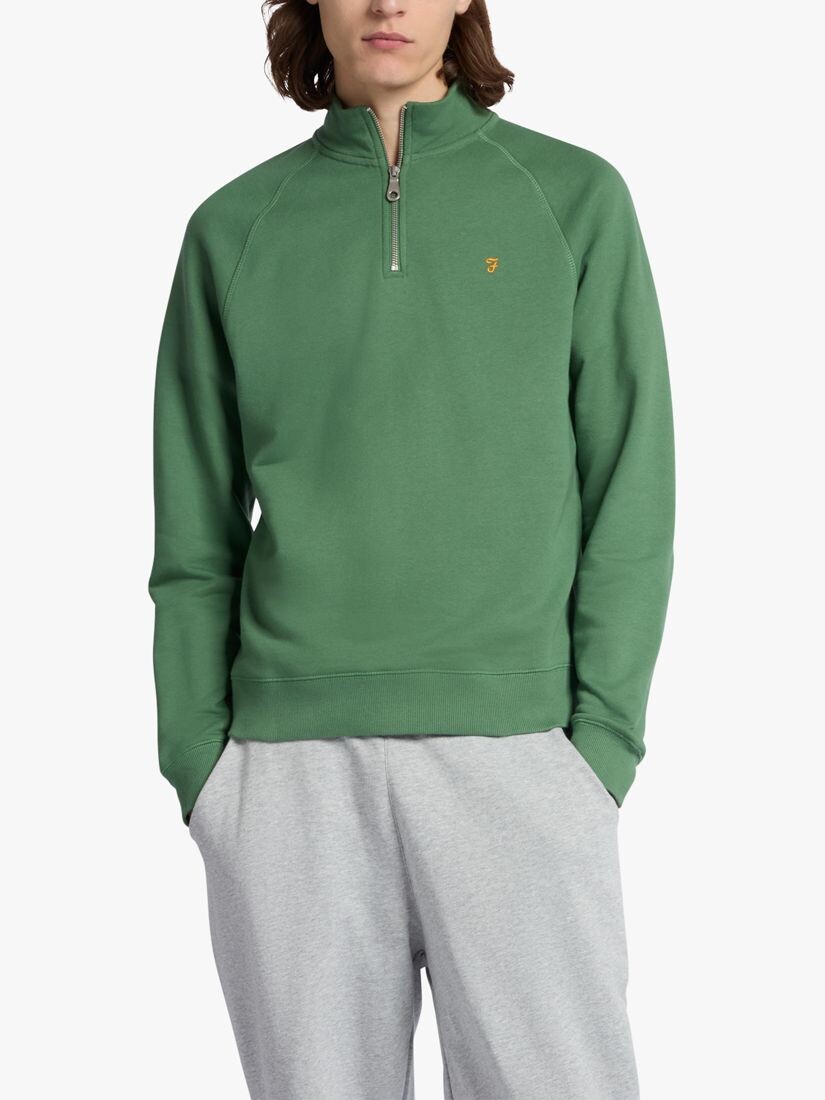 

Толстовка Jim с молнией 1/4 Slim Fit из органического хлопка Farah, венок зеленый