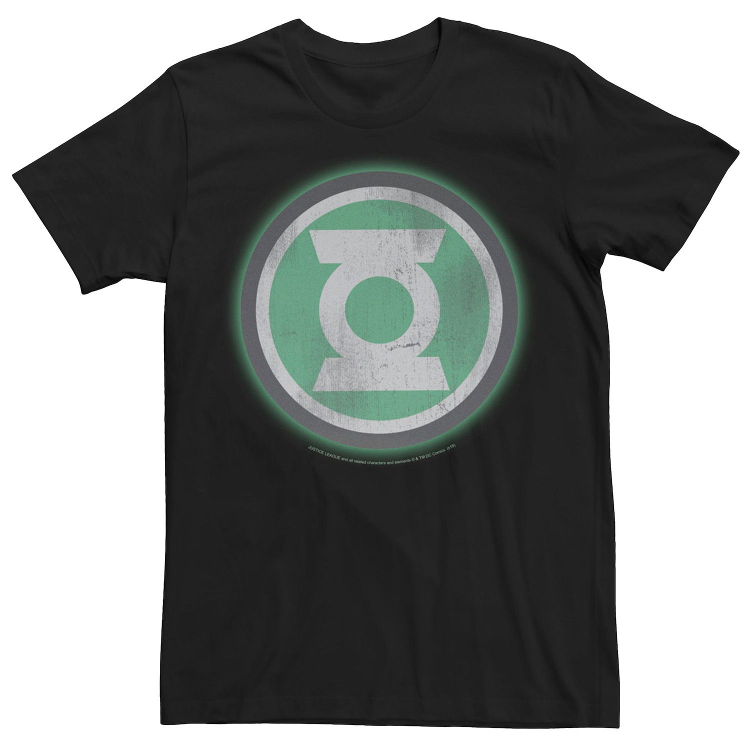 Мужская футболка с оригинальным логотипом Green Lantern и потертостями Licensed Character